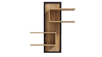 Wandregal Forte® aus Holz in Holzfarben Wohnprogramm Jytana  - Wandregal Mauvella Eiche & Schwarz – Breite ca. 103 cm