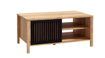 Couchtisch Forte® aus Holz in Holzfarben Wohnprogramm Jytana  - Couchtisch Mauvella Eiche & Schwarz – Breite ca. 106  x 95 cm