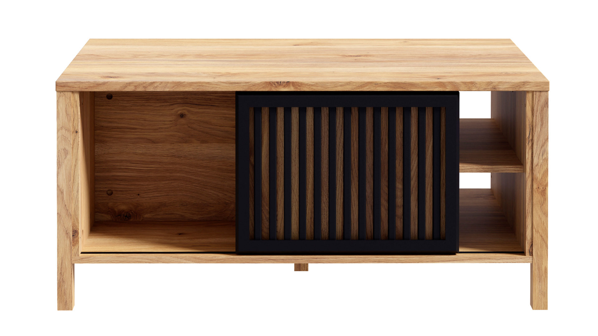 Couchtisch Forte® aus Holz in Holzfarben Wohnprogramm Jytana  - Couchtisch Mauvella Eiche & Schwarz – Breite ca. 106  x 95 cm