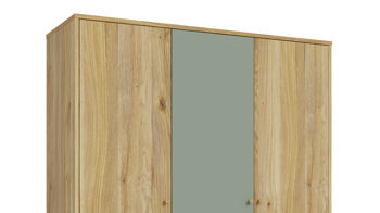 Kleiderschrank Forte® aus Holz in Grün Jugendprogramm Whenua Young Room - Kleiderschrank Salbei Grün & Mauvella Eiche – ca. 154 x 202 cm
