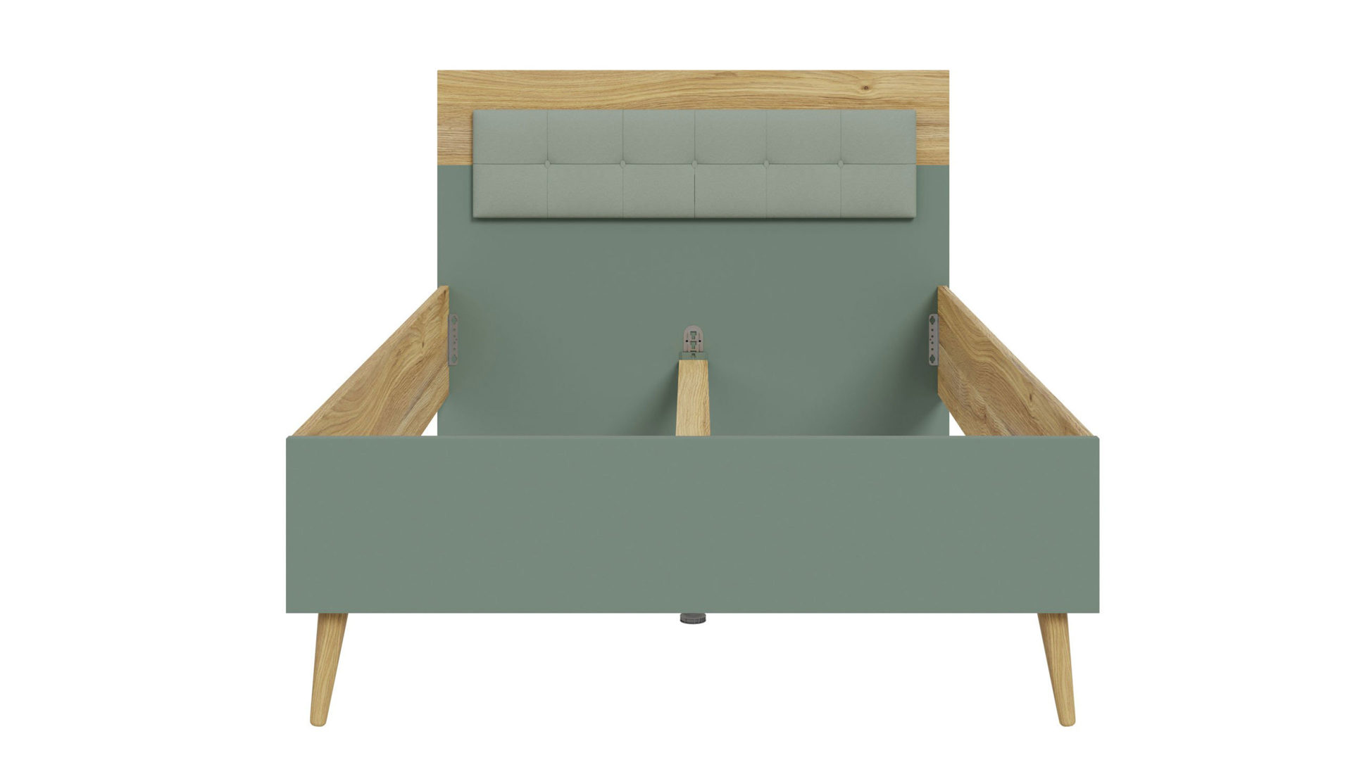 Bettgestell Forte® aus Holz in Grün Jugendprogramm Whenua Young Room - Bettgestell Salbei Grün & Mauvella Eiche – Liegefläche ca. 120 x 200 cm