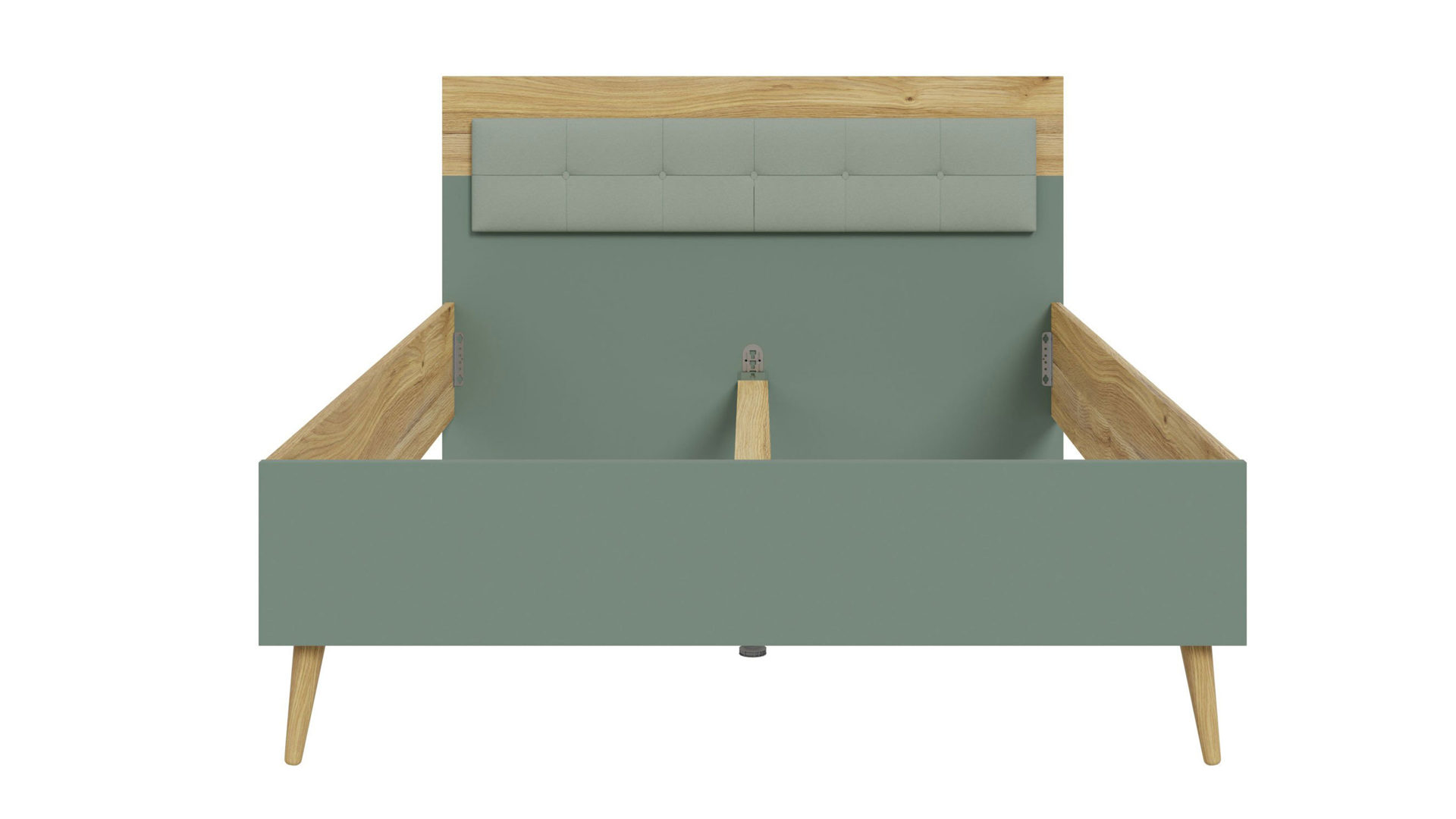 Bettgestell Forte® aus Holz in Grün Jugendprogramm Whenua Young Room - Bettgestell Salbei Grün & Mauvella Eiche – Liegefläche ca. 140 x 200 cm
