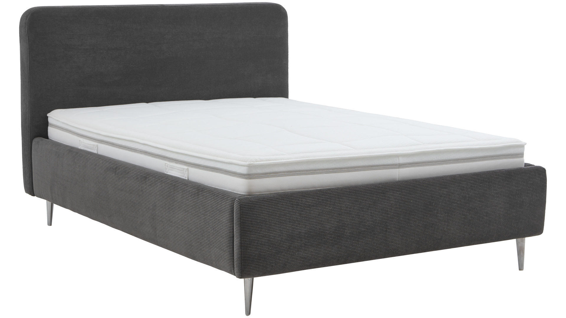 Polsterbett comfortmaster besser sitzen, liegen, leben aus Stoff in Anthrazit Comfortmaster Polsterbett Serie OC-PB23104 anthrazitfarbener Feincord – Liegefläche ca. 140 x 200 cm