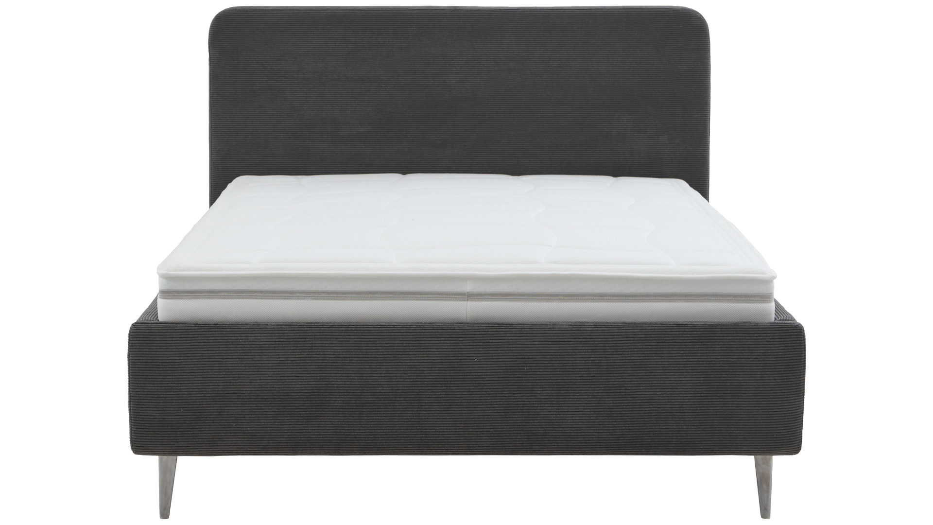 Polsterbett comfortmaster besser sitzen, liegen, leben aus Stoff in Anthrazit Comfortmaster Polsterbett Serie OC-PB23104 anthrazitfarbener Feincord – Liegefläche ca. 140 x 200 cm