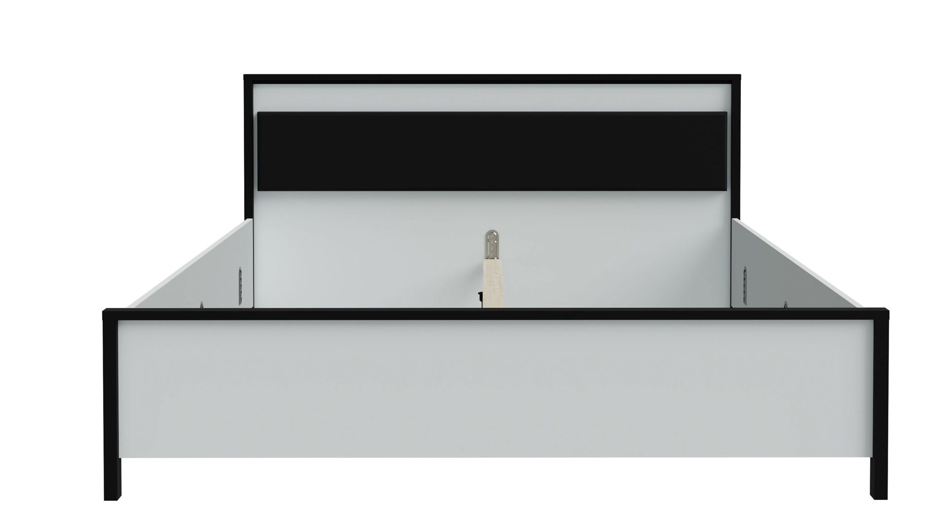 Bettgestell Forte® aus Holz in Hellgrau Schlafzimmerprogramm High Rock - Bettgestell Hellgrau & Schwarz – Liegefläche ca. 180 x 200 cm