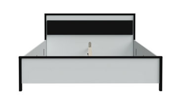 Bettgestell Forte® aus Holz in Hellgrau Schlafzimmerprogramm High Rock - Bettgestell Hellgrau & Schwarz – Liegefläche ca. 180 x 200 cm