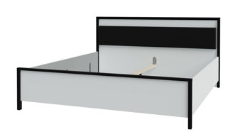 Bettgestell Forte® aus Holz in Hellgrau Schlafzimmerprogramm High Rock - Bettgestell Hellgrau & Schwarz – Liegefläche ca. 180 x 200 cm