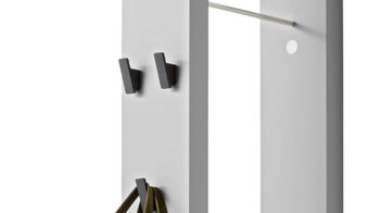 Wandgarderobe Mäusbacher aus Holz in Hellgrau Garderobenserie Bonnie - Wandgarderobe kreidegrauer Mattlack - Höhe ca. 172 cm