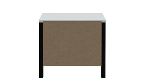 Kleiderschrank Forte® aus Holz in Hellgrau Schlafzimmerprogramm High Rock - Nachtkommode Hellgrau & Schwarz – ca. 55 x 40 cm