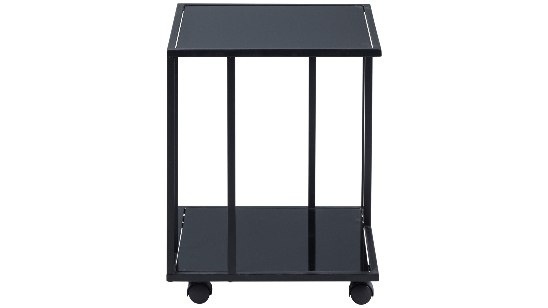 Beistelltisch M2 kollektion aus Glas in Schwarz Beistelltisch Paris 1 schwarzes Glas & schwarzes Metall - ca. 40 x 40 cm