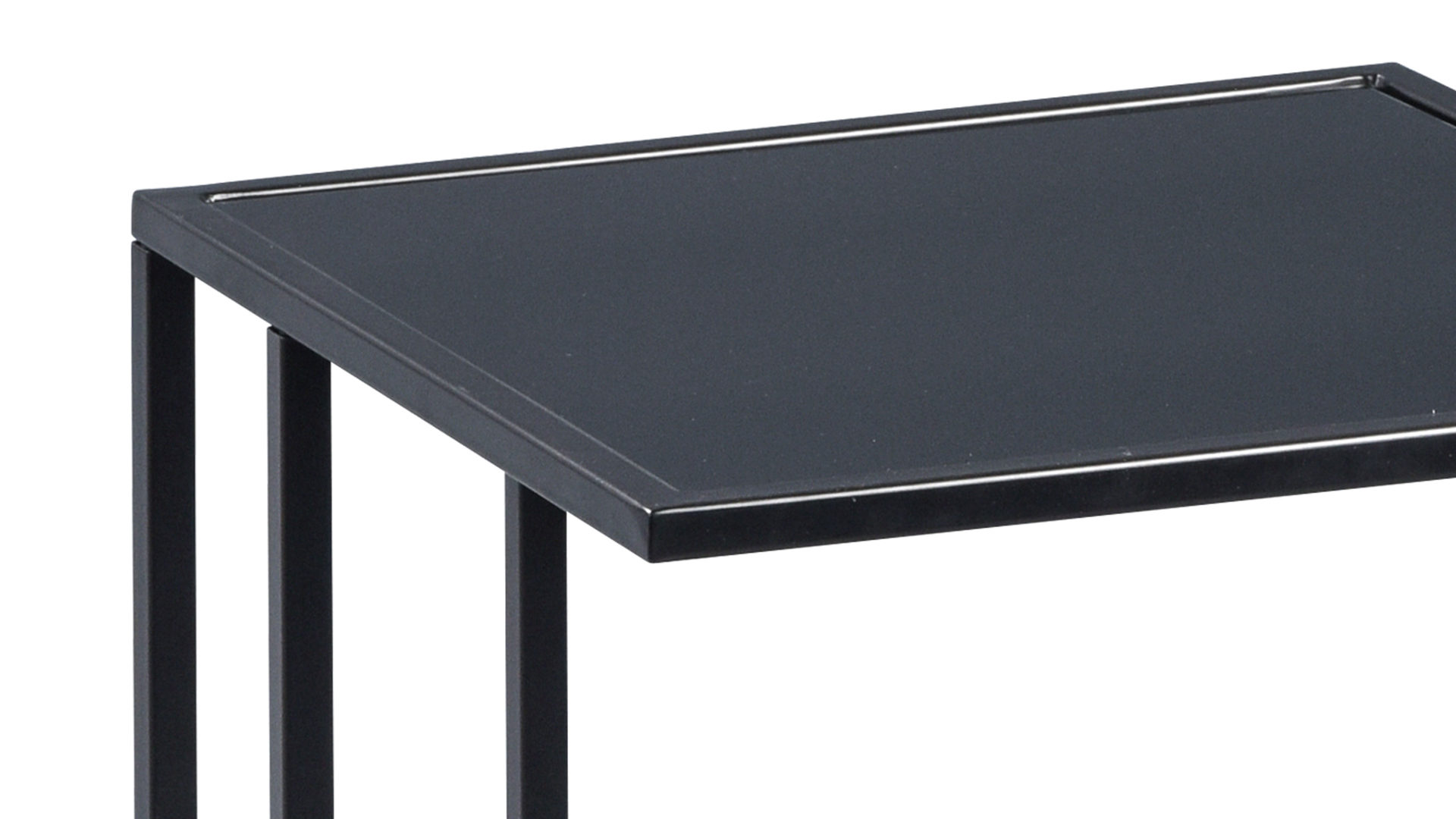 Beistelltisch M2 kollektion aus Glas in Schwarz Beistelltisch Paris 1 schwarzes Glas & schwarzes Metall - ca. 40 x 40 cm