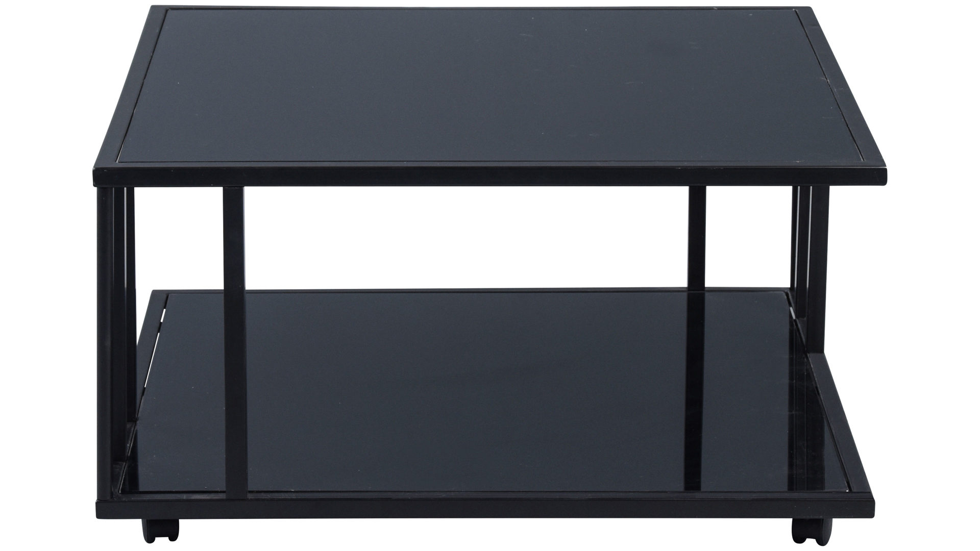 Couchtisch M2 kollektion aus Glas in Schwarz Couchtisch Paris 2 schwarzes Glas & schwarzes Metall - ca. 75 x 75 cm