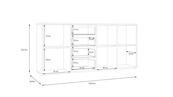 Kommode Forte® aus Holz in Schwarz Kommodenprogramm Cardigan Schwarz & Artisan Eiche – ca. 179 x 82 cm
