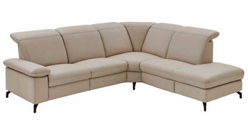 Ecksofa Steinpol polsteria aus Stoff in Beige Polstermöbel Serie Senturo System - Ecksofa sandfarbene Mikrofaser Kevin - Stellfläche ca. 280 x 245 cm