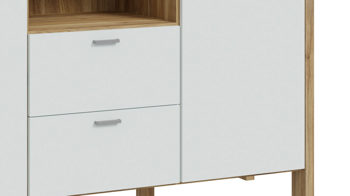 Sideboard Forte® aus Holz in Hellgrau Wohnprogramm Saitama - Sideboard Hellgrau & Mauvella Eiche – ca. 147 x 85 cm