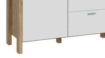 Sideboard Forte® aus Holz in Hellgrau Wohnprogramm Saitama - Sideboard Hellgrau & Mauvella Eiche – ca. 147 x 85 cm