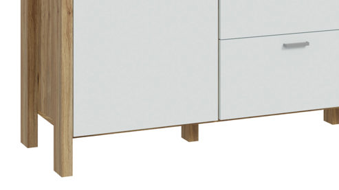 Sideboard Forte® aus Holz in Hellgrau Wohnprogramm Saitama - Sideboard Hellgrau & Mauvella Eiche – ca. 147 x 85 cm