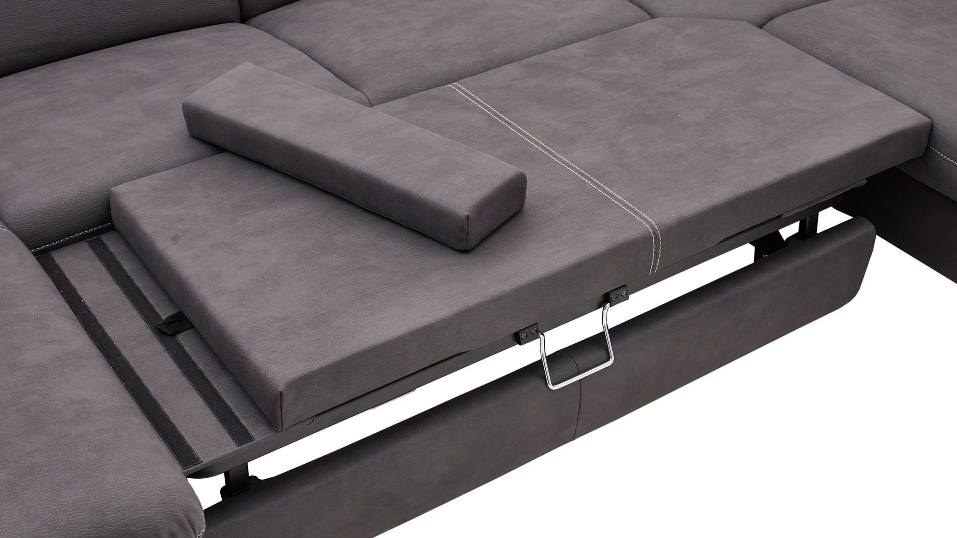 Funktion Steinpol polsteria aus Metall in Dunkelgrau Polstermöbel Serie Senturo System - Schlaffunktion dunkelgraue Mikrofaser Atlantic