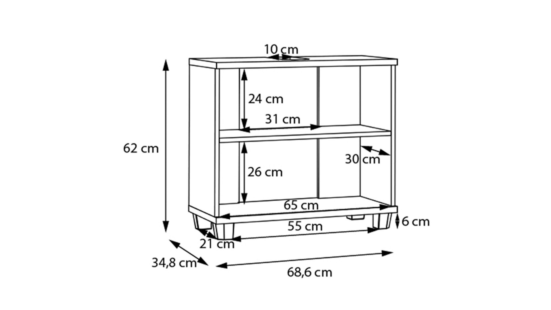 Waschbeckenunterschrank Forte® aus Holz in Grün Badezimmerprogramm Veris - Waschbeckenunterschrank Salbei Grün & Artisan Eiche – ca. 69 x 62 cm