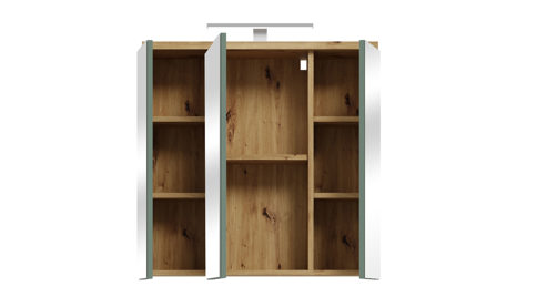 Hängeschrank Forte® aus Holz in Transparent Badezimmerprogramm Veris - Spiegelschrank Artisan Eiche – ca. 69 x 68 cm