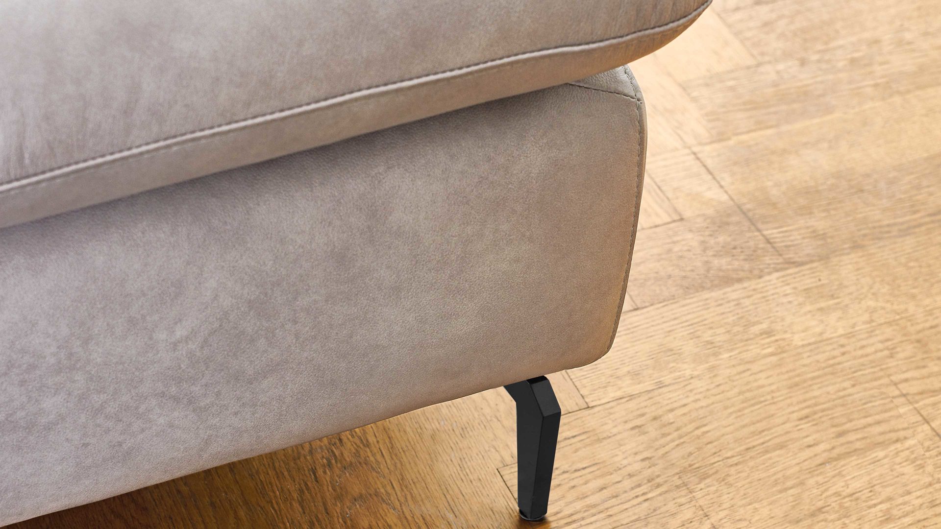 Funktionshocker W.schillig i. i. aus Leder in Hellgrau W.SCHILLIG Polsterserie Select Venus plus - Funktionshocker hellgraues Leder Z69-22 - Breite ca. 120 cm