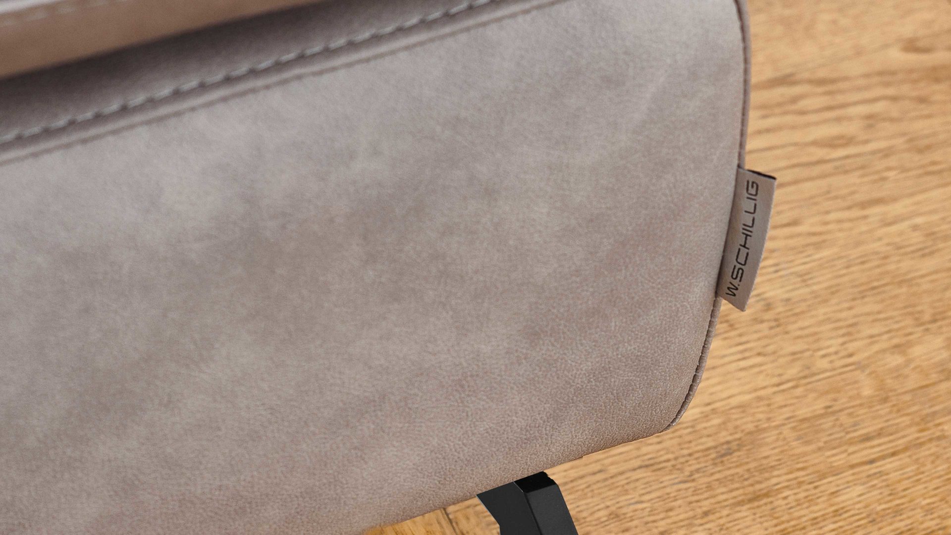 Ecksofa W.schillig i. i. aus Leder in Hellgrau W.SCHILLIG Polsterserie Select Venus plus - Ecksofa mit Sitztiefenverstellung hellgraues Leder Z69-22 - Stellfläche ca. 181 x 349 cm