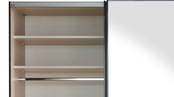 Kleiderschrank Staud aus Holz in Dunkelgrau STAUD Schwebetürenschrank Sinfonie Plus Vulkan & Grauspiegel – drei Türen, Breite ca. 298 cm