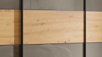 Kleiderschrank Staud aus Holz in Braun STAUD Schwebetürenschrank Sinfonie Plus Moccaglas & Eiche Artisan – drei Türen, Breite ca. 280 cm