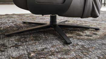 Relaxsessel Himolla aus Leder in Dunkelgrau himolla Relaxsessel Serie 7387 - Easyswing 56V zwei Motoren - asphaltfarbenes LongLife-Leder 24 & anthrazitfarbener Sternfuß