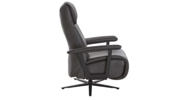 Relaxsessel Himolla aus Leder in Dunkelgrau himolla Relaxsessel Serie 7387 - Easyswing 36V asphaltfarbenes LongLife-Leder 24 & anthrazitfarbener Sternfuß