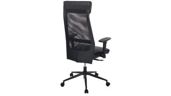 Bürostuhl Duo collection aus Kunstleder in Schwarz Schreibtischstuhl Auerberg schwarzer Bezug & schwarzes Drehkreuz