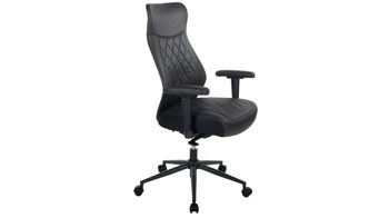 Bürostuhl Duo collection aus Stoff in Schwarz Chefsessel Falkenstein schwarzer Bezug & schwarzes Drehkreuz