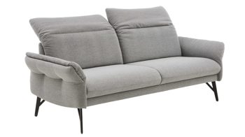 Dreisitzer Himolla aus Stoff in Grau himolla Polsterprogramm 1385-Promotion - Dreisitzer gletscherfarbener Bezug Q2 Fashion & anthrazitfarbene Metallfüße - Länge ca. 213 cm