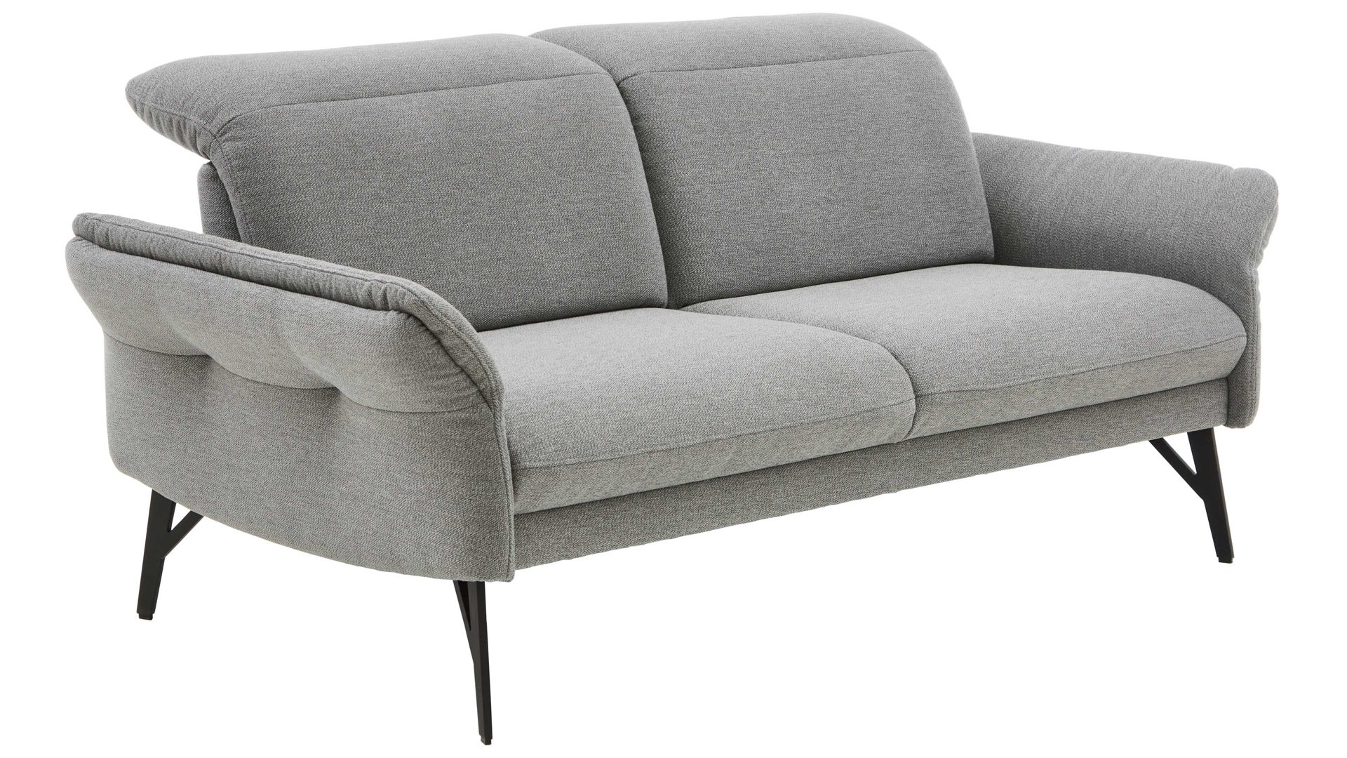 2,5-Sitzer Himolla aus Stoff in Grau himolla Polsterprogramm 1385-Promotion - 2,5-Sitzer gletscherfarbener Bezug Q2 Fashion & anthrazitfarbene Metallfüße - Länge ca. 183 cm