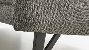 Dreisitzer Himolla aus Stoff in Grau himolla Polsterprogramm 1385-Promotion - Dreisitzer gletscherfarbener Bezug Q2 Fashion & anthrazitfarbene Metallfüße - Länge ca. 213 cm