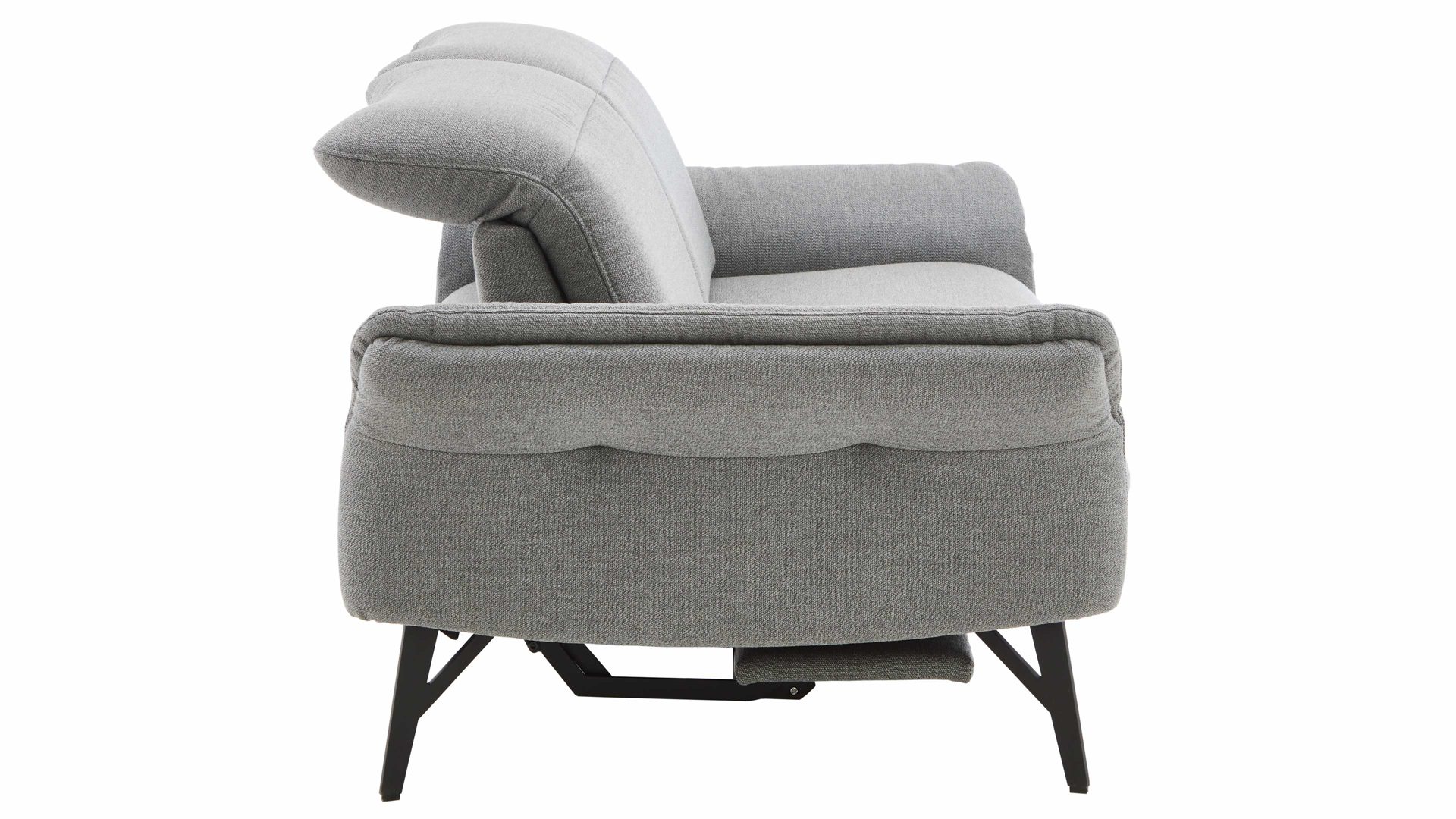 2,5-Sitzer Himolla aus Stoff in Grau himolla Polsterprogramm 1385-Promotion - 2,5-Sitzer mit motorischen Funktionen gletscherfarbener Bezug Q2 Fashion & anthrazitfarbene Metallfüße - Länge ca. 183 cm