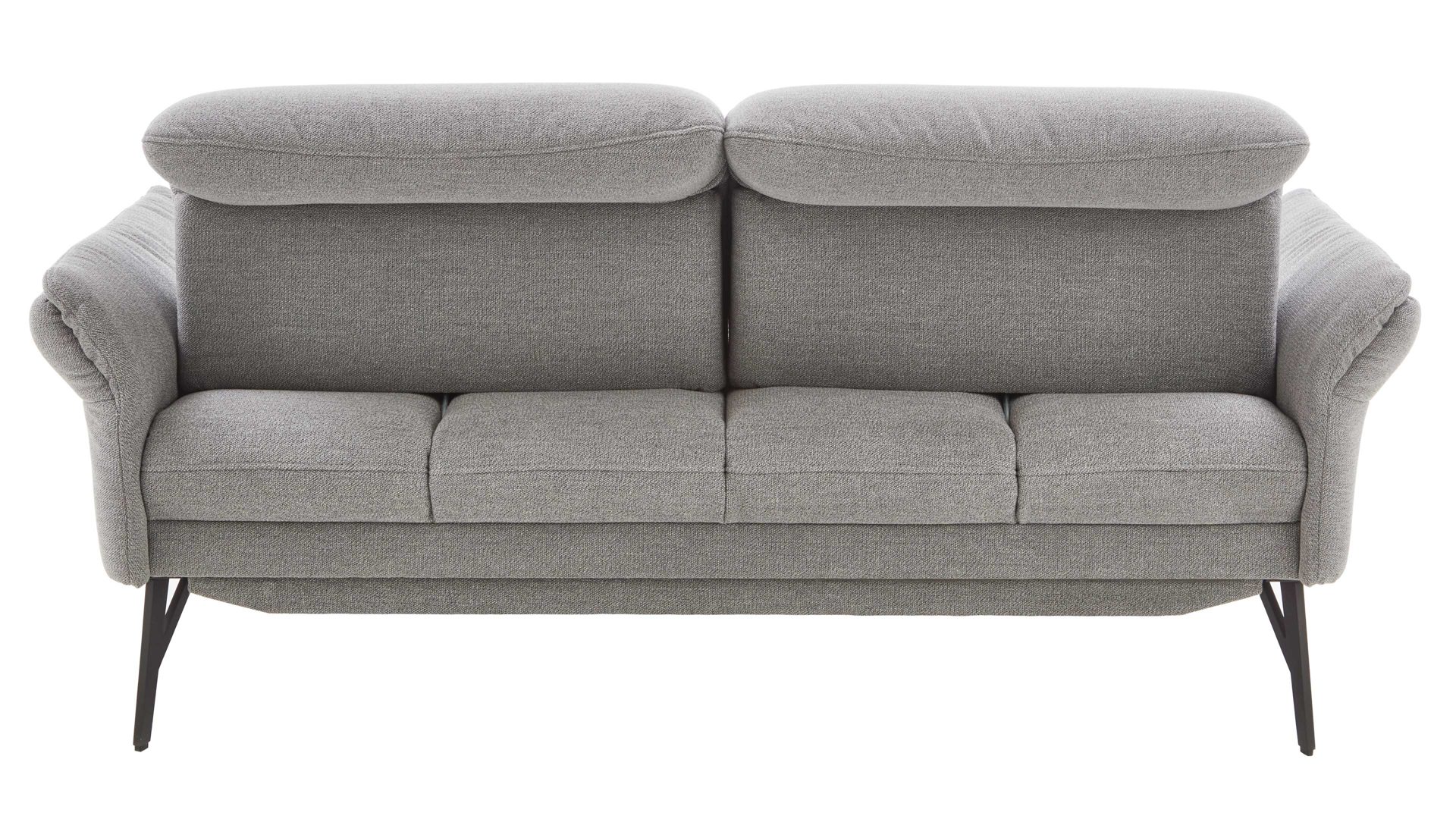 2,5-Sitzer Himolla aus Stoff in Grau himolla Polsterprogramm 1385-Promotion - 2,5-Sitzer mit motorischen Funktionen gletscherfarbener Bezug Q2 Fashion & anthrazitfarbene Metallfüße - Länge ca. 183 cm