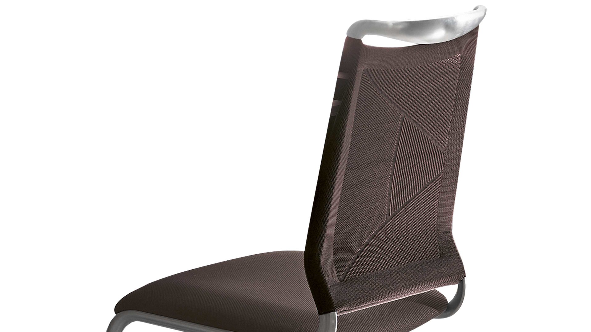 Schwingstuhl Venjakob aus Stoff in Dunkelbraun VENJAKOB Schwingstuhl Lilli Plus bzw. Freischwinger moccafarbener Bezug Melange PK & edelstahlfarbenes Gestell