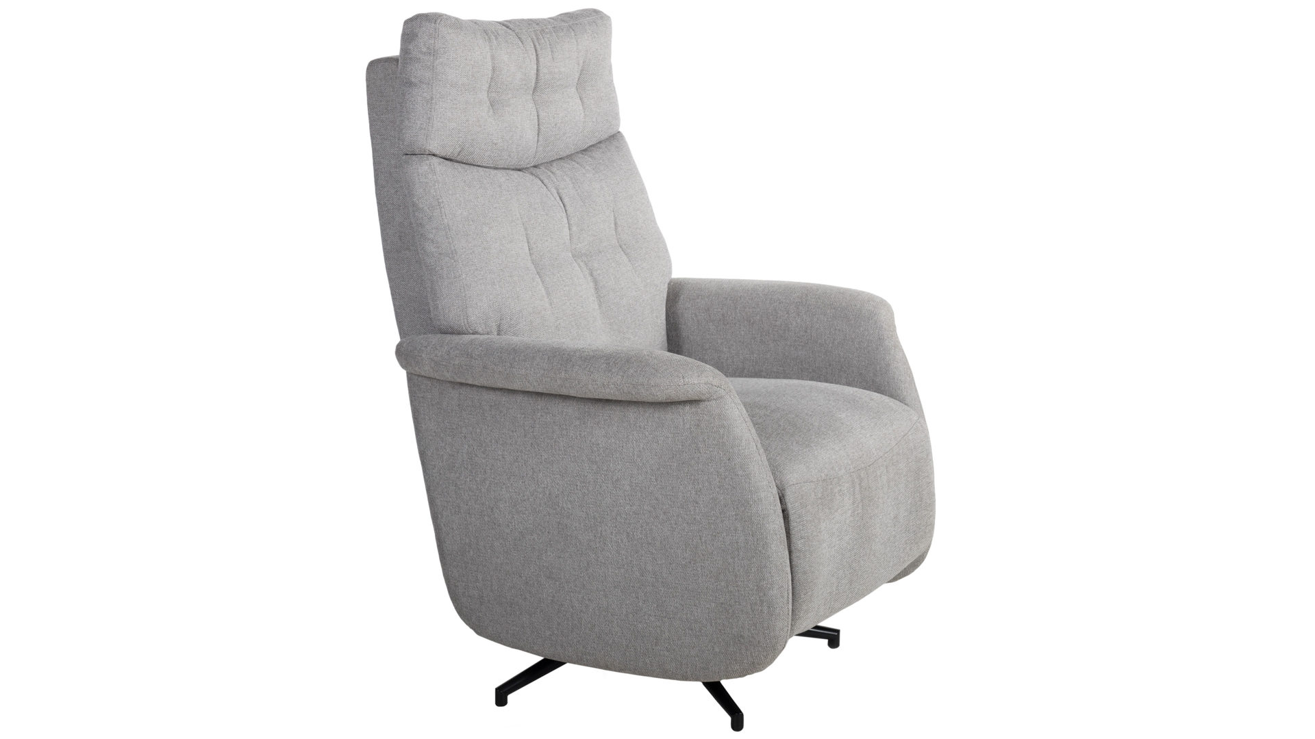 Relaxsessel Duo collection aus Stoff in Grau Relaxsessel Peralta grauer Webstoff Bergamo & schwarzes Drehkreuz