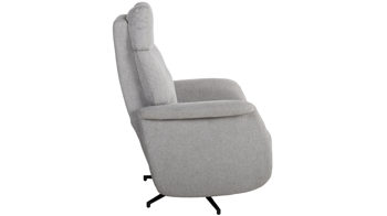 Relaxsessel Duo collection aus Stoff in Grau Relaxsessel Peralta grauer Webstoff Bergamo & schwarzes Drehkreuz