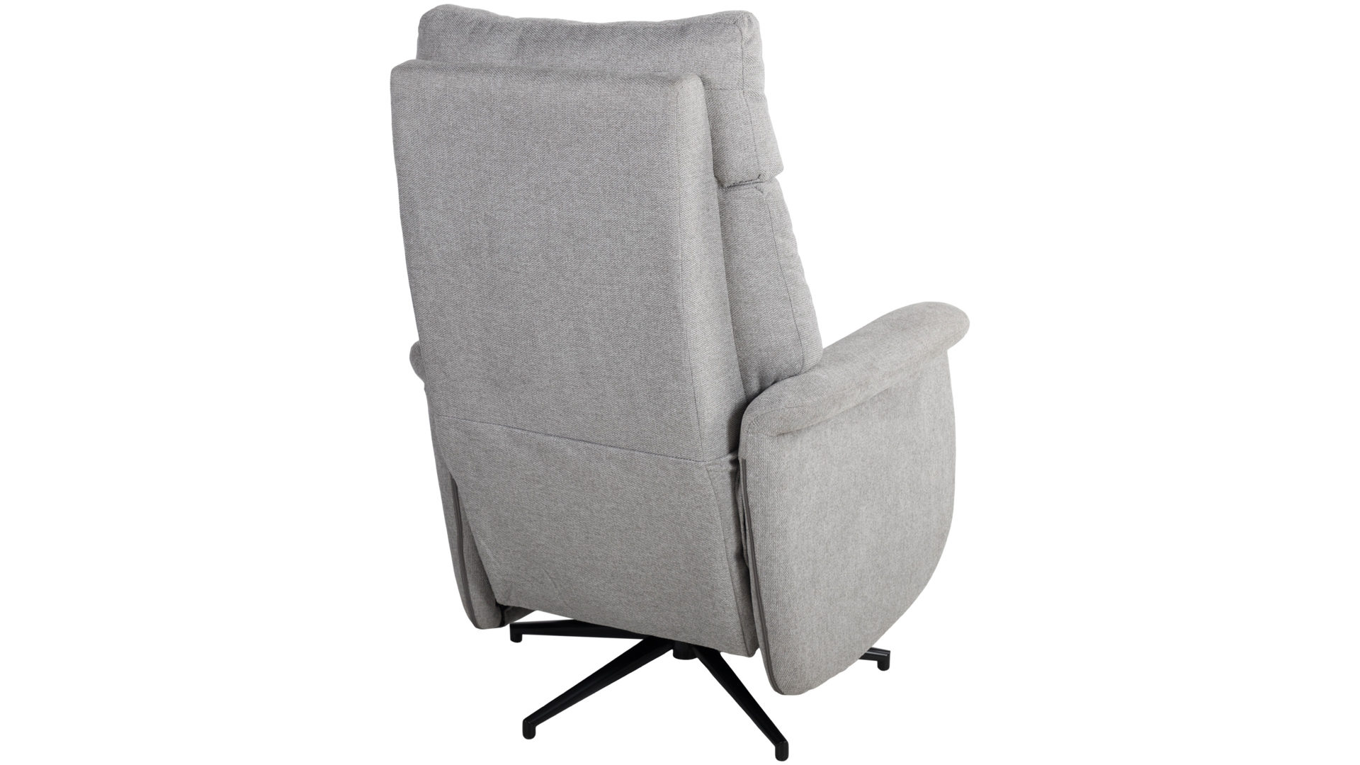 Relaxsessel Duo collection aus Stoff in Grau Relaxsessel Peralta grauer Webstoff Bergamo & schwarzes Drehkreuz