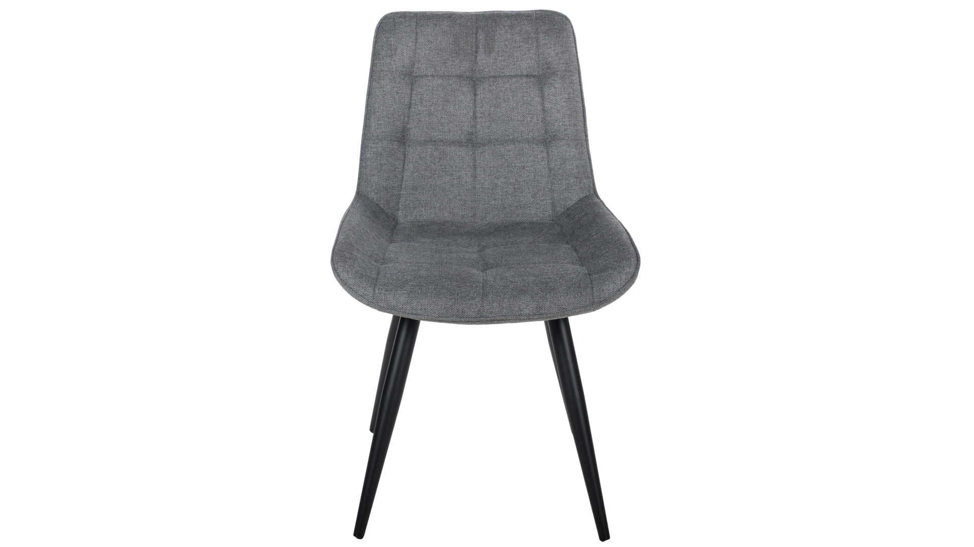 Vierfußstuhl Duo collection aus Stoff in Grau Polsterstuhl Iris grauer Webstoff Padua & schwarzes Gestell