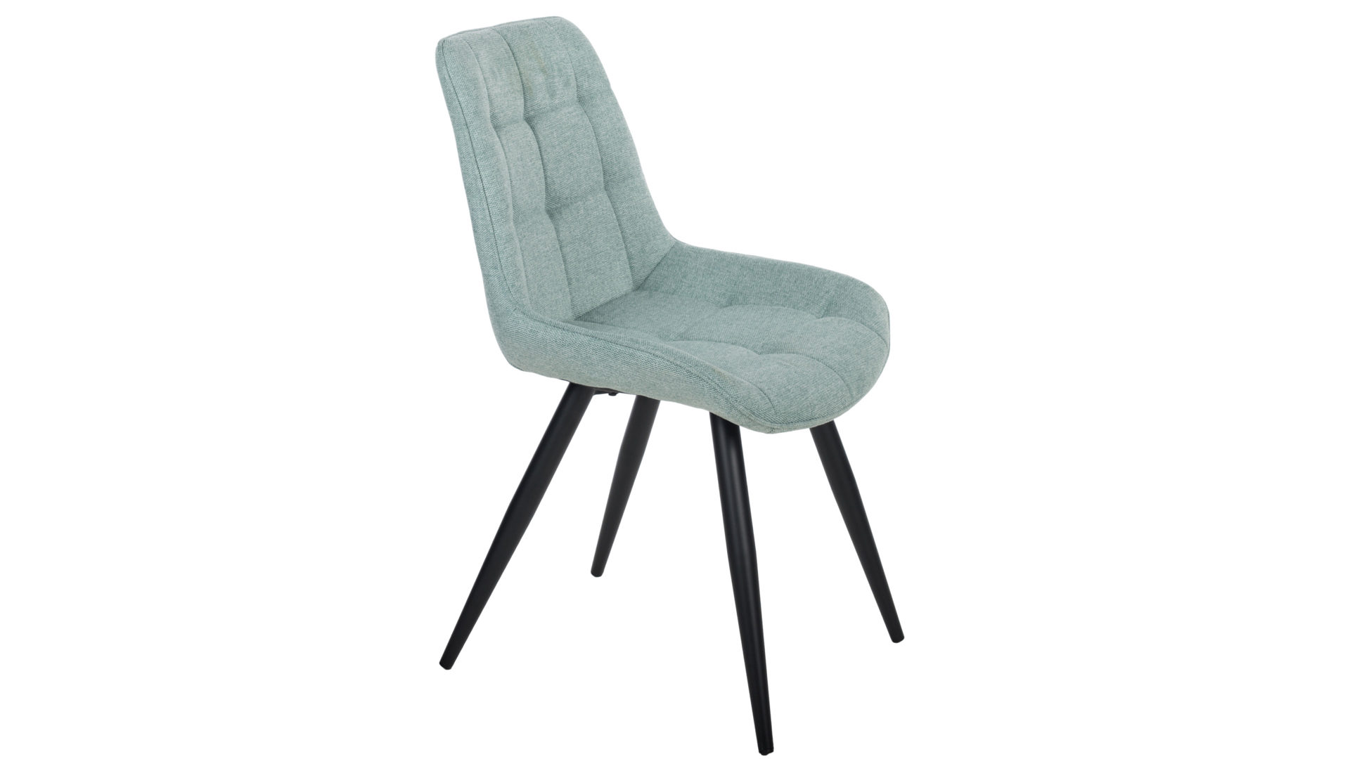 Vierfußstuhl Duo collection aus Stoff in Grün Polsterstuhl Iris mintfarbener Webstoff Padua & schwarzes Gestell