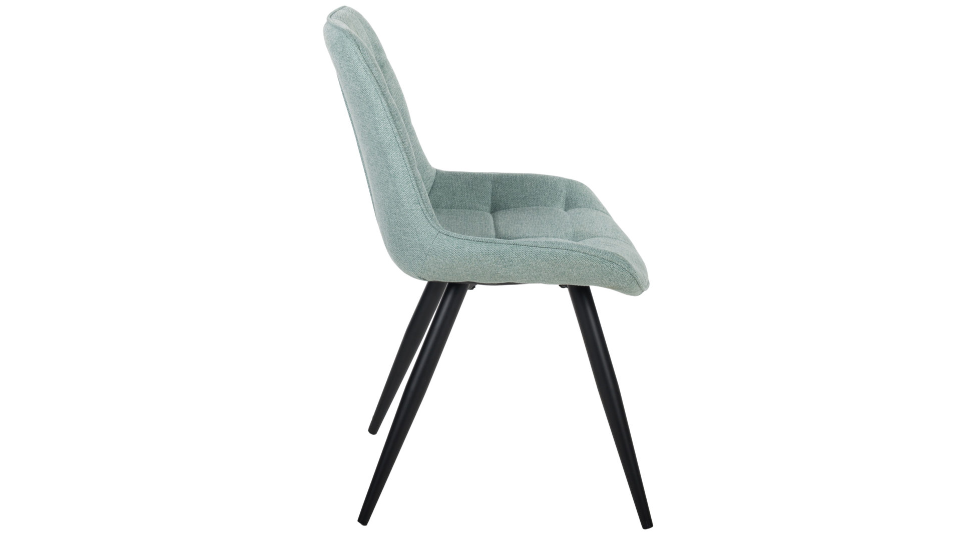 Vierfußstuhl Duo collection aus Stoff in Grün Polsterstuhl Iris mintfarbener Webstoff Padua & schwarzes Gestell