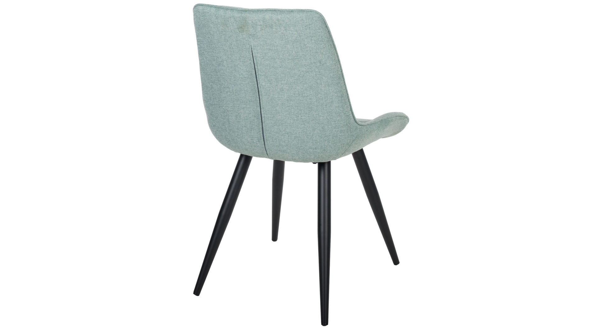 Vierfußstuhl Duo collection aus Stoff in Grün Polsterstuhl Iris mintfarbener Webstoff Padua & schwarzes Gestell