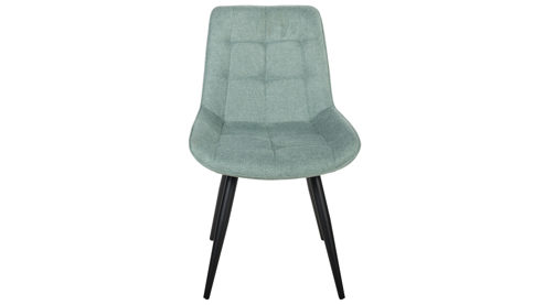 Vierfußstuhl Duo collection aus Stoff in Grün Polsterstuhl Iris mintfarbener Webstoff Padua & schwarzes Gestell