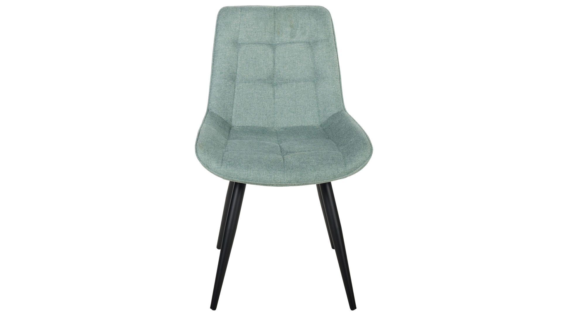Vierfußstuhl Duo collection aus Stoff in Grün Polsterstuhl Iris mintfarbener Webstoff Padua & schwarzes Gestell