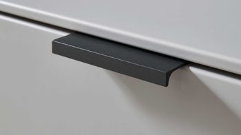 Vitrine Wöstmann markenmöbel aus Holz in Grau WÖSTMANN Wohnprogramm WM 2380 - Highboard-Vitrine samtgrauer Lack - eine Tür, Höhe ca. 138 cm