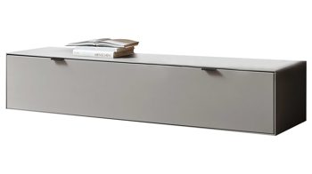 Wohnwand Wöstmann markenmöbel aus Holz in Grau WÖSTMANN Wohnprogramm WM 2380 - Wohnwand Samtgrau, Wild- & Balkeneiche - dreiteilig, Breite ca. 294 cm