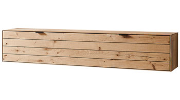 Wohnwand Wöstmann markenmöbel aus Holz in Grau WÖSTMANN Wohnprogramm WM 2380 - Wohnwand Samtgrau, Wild- & Balkeneiche - dreiteilig, Breite ca. 294 cm